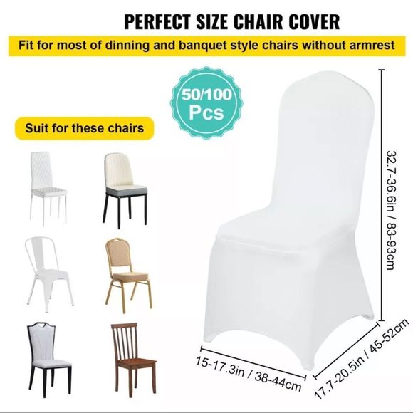 𝅺white elastic chair covers - Picture 4 of 5